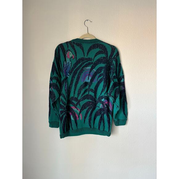 Vintage Bogner ski sweater 90s tropical palm tree toucan - Picture 5 of 9